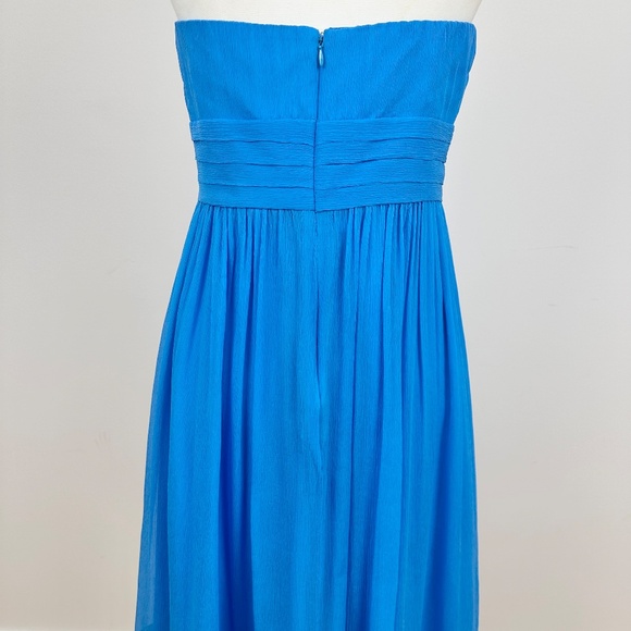 J. Crew Silk Chiffon Dress Size 8 Cocktail Strapless Knee Length Sleeveless. - Picture 9 of 10